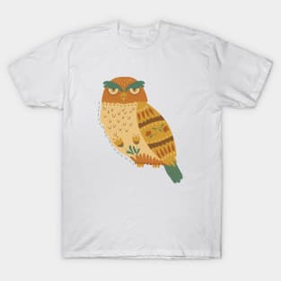 Autumn Folk Art Owl T-Shirt